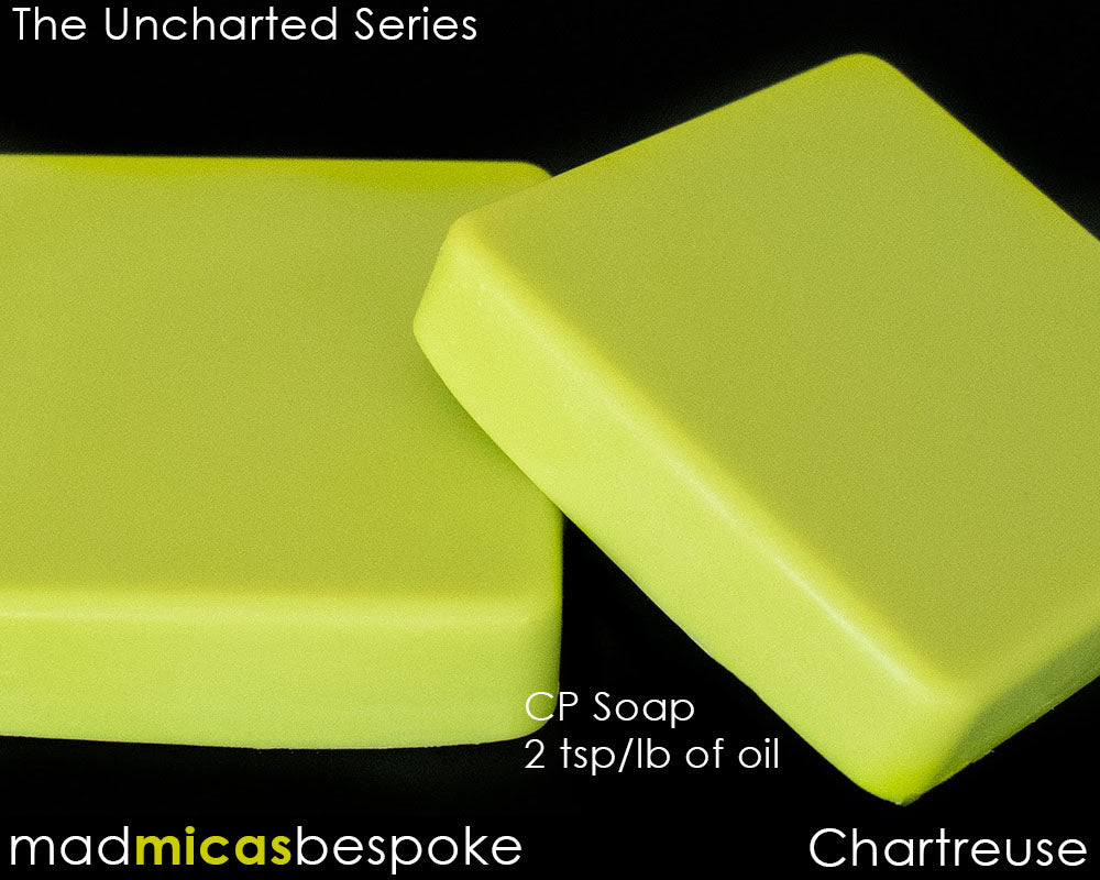 Chartreuse Mica in CP Soap