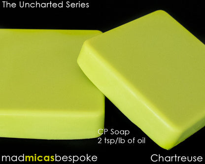 Chartreuse Mica in CP Soap