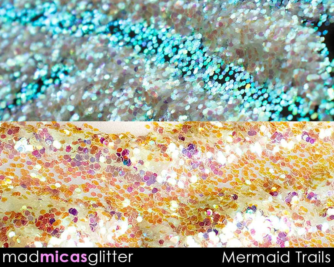 Mermaid Trails Corn-based Earth-Friendly Glitter On Different Backgrounds