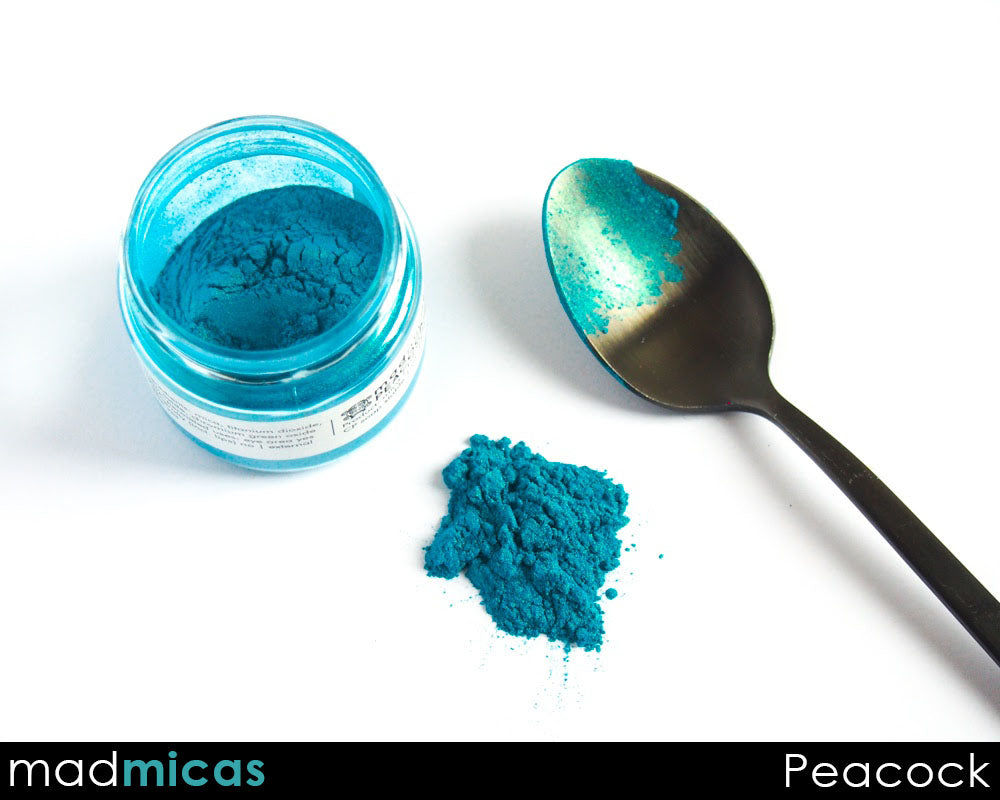 Peacock teal turquoise mica