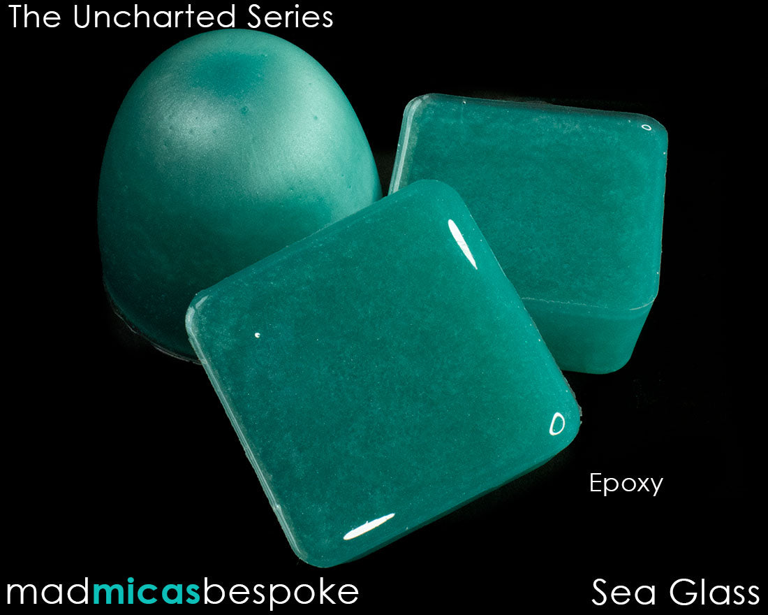 Sea Glass Blue Green Premium Mica in Epoxy