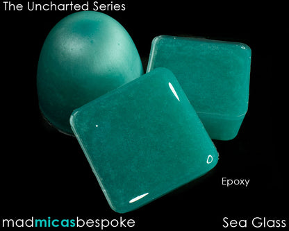 Sea Glass Blue Green Premium Mica in Epoxy