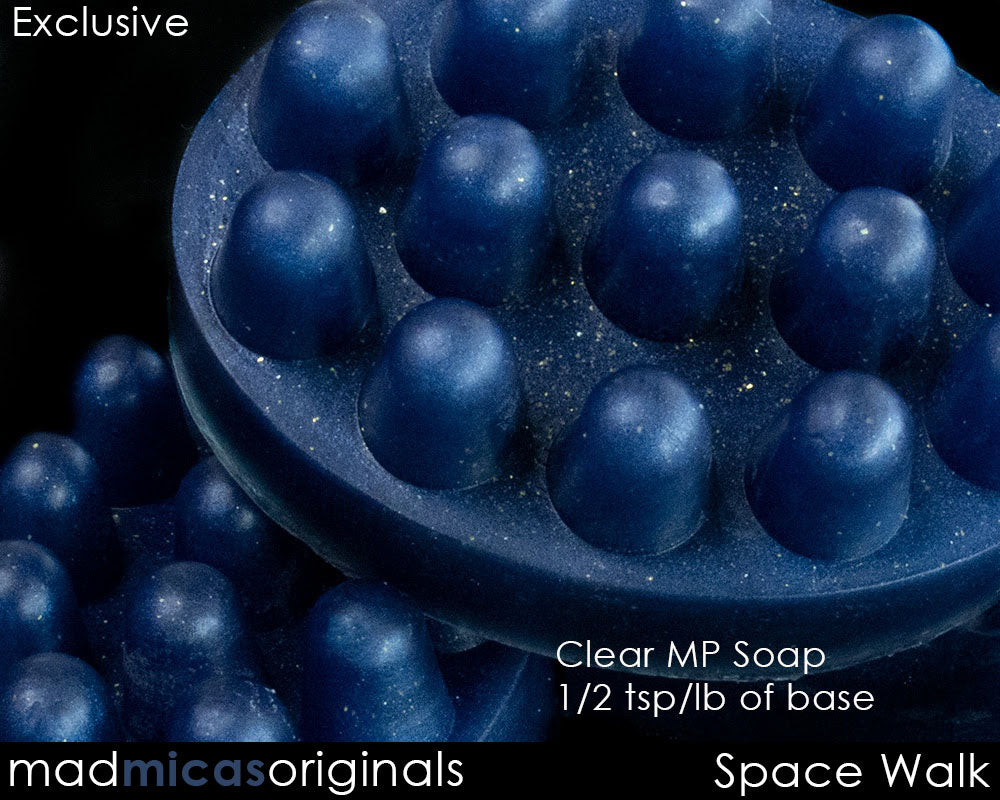 Space Walk Navy Blue Mica Blend in Clear MP Soap