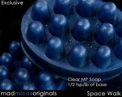 Space Walk Navy Blue Mica Blend in Clear MP Soap